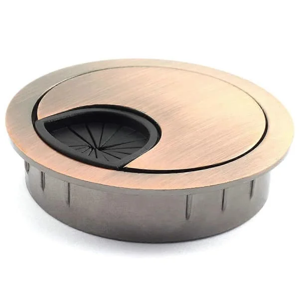 4 st Kabelskydd, 50 mm Zinklegering Skrivbordskabelgenomföring för Kontors-PC-Skrivbord Kabelorganiserare, Rödbrons