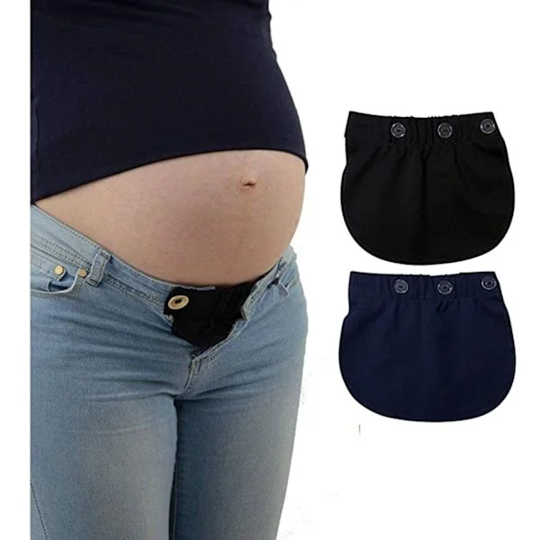 (2 stk) Mammabukser Midjeforlenger Mammabukser Forlenger Stretchbukser Midje Justerbare Bukser Forlenger Jeans Mammabukser - Perfekt