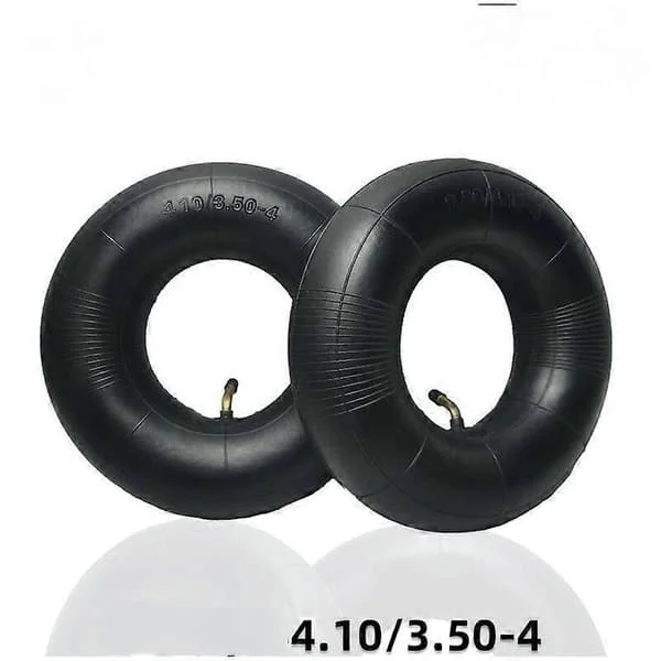 2 Stk. Slange 4.10/3.50-4 med Ventilstamme for Trillebår Gressklipper Barnevogn Generator Hagevogn