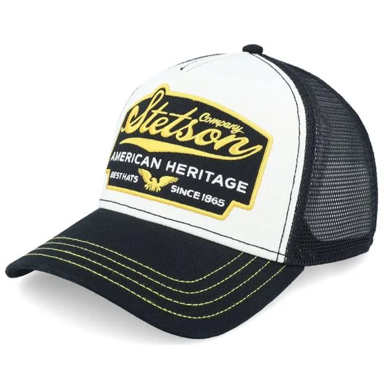 Stetson - Weiss trucker Cap - Big Size American Heritage White/Black A-Frame Trucker @ Hatstore, Herren, Mesh, XL