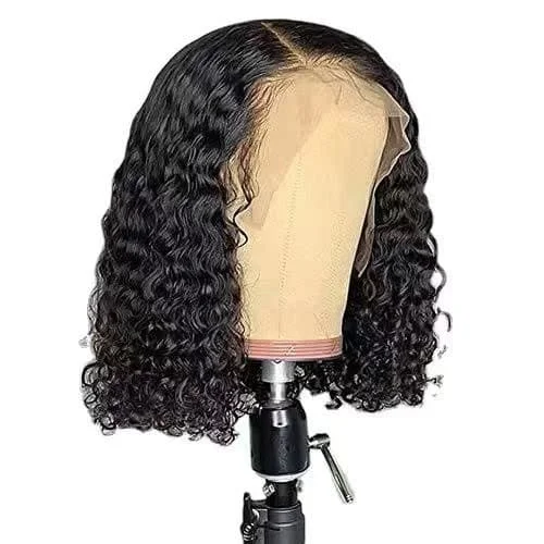 Krøllet Bob Paryk Ægte Hår Dyb Krøllet Parykker til Sorte Kvinder 13x4 Blonde Front Bob Parykker Ægte Hår Kort Krøllet Bob Paryk med Naturlig 