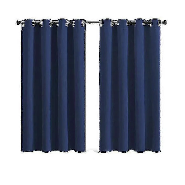 Blackout Curtains, Navy Blue, 2 Panels Grommet Top for Living Room (Size: 34 * 45 cm)