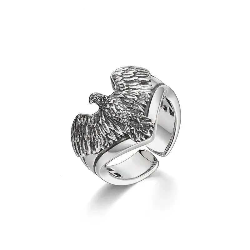 AliExpress - Buyee 925 bague en argent Sterling homme doigt aigle anneau ouvert pour femmes hommes mode Unique Animal Punk bijoux fins cercle cadeau