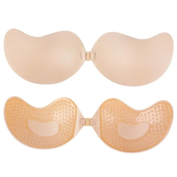 Usynlig Push Up BH for Kvinner Ryggløs Stroppeløs BH Sømløs Frontlukking Bralette Undertøy Selvklebende Silikon BH Pads 1stk Hud A