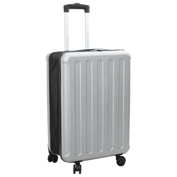 Modern rektangulär resväska - vidaXL - 43x27x66 cm - Silver - Plast ABS - 3.7 kg - Hjul - Med lås - Hållbar