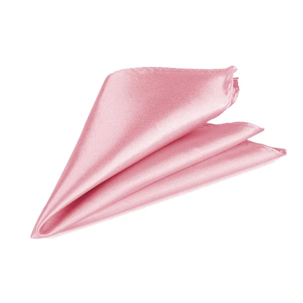 [LCS] Lommetørklæde til mænd, italiensk firkantet satinlommetørklæde til formelt brug, ensfarvede lommetørklæder til jakkesæt (Pink)