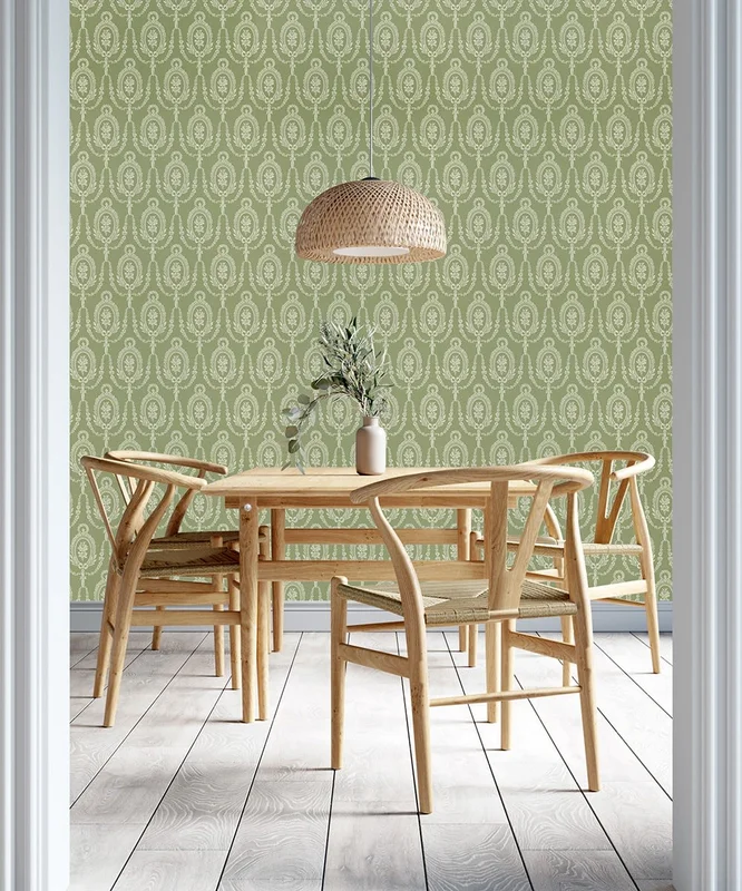 Decor Maison Tapet, Modern Classics II 352-65 Rosmedaljong, L, Grön, Färg & tapeter