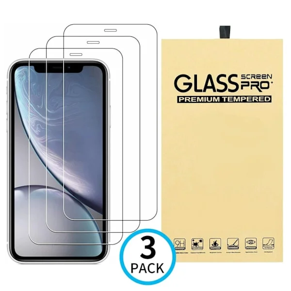 3X Härdat Glasskydd iPhone 11 Pro / X / Xs 5D Full Fit