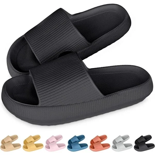 Cloud Sliders Dam Herrtofflor Pooltofflor Sommar Flip Flop Dusch Badrumstofflor Svart 4/5 UK