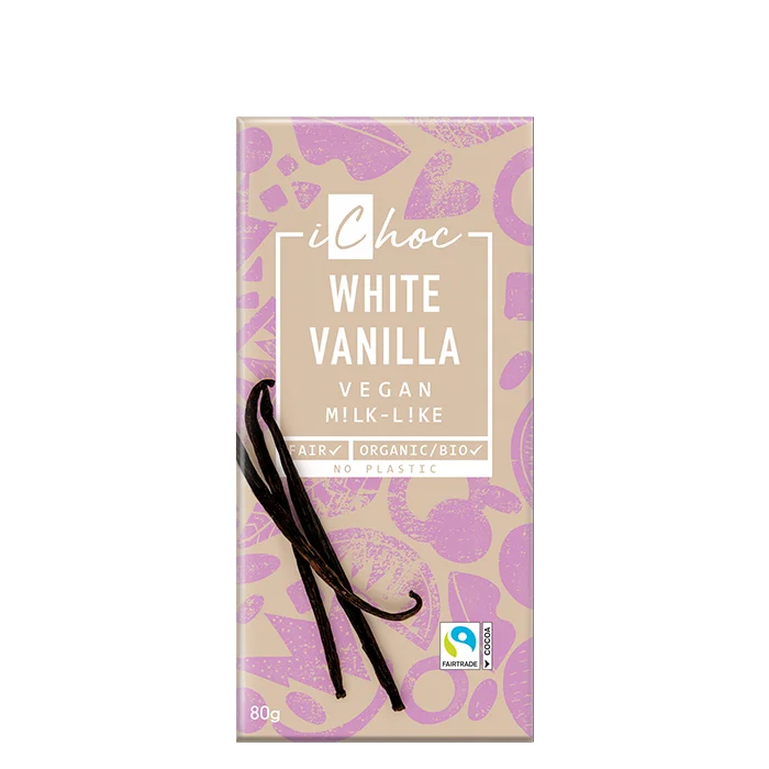 iChoc Vegansk Vit Choklad Vanilj 80 g