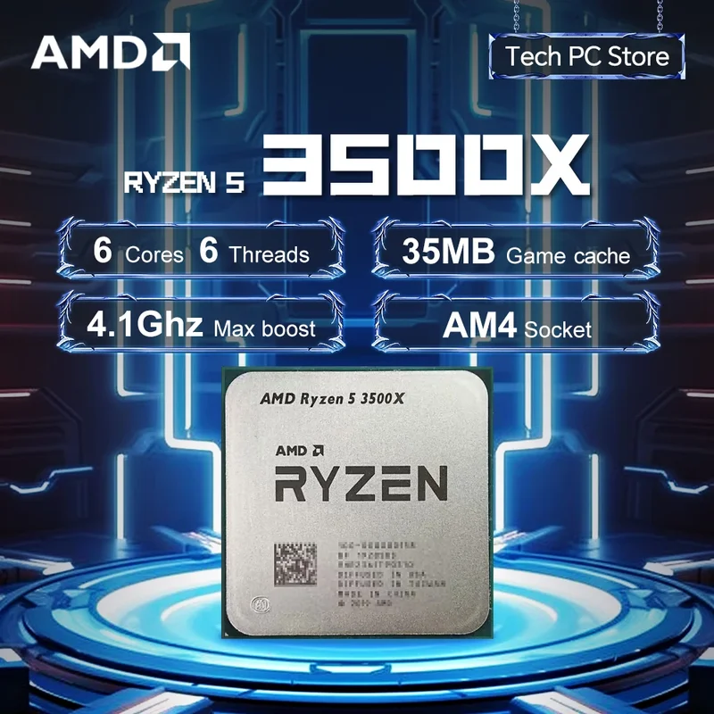 AliExpress - Nouveau processeur AMD Ryzen 5 3500X 3.6GHz Socket AM4 6 cœurs 6 threads 65W R5 3500X 7NM L3 = 32M DDR4 sans refroidisseur