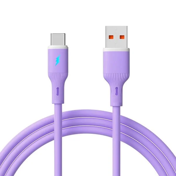 66W USB Type-C Snabbladdningskabel för Mobiltelefoner - Silikon Datakabel kompatibelt med Huawei, Samsung, APPLE Purple
