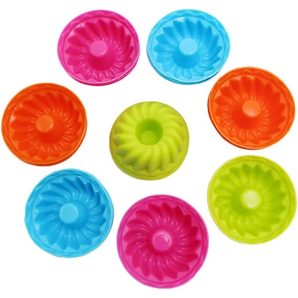 Silikon Bakeformer, 24-pakning Mini Silikon Bakeformer for Kaker, Non-stick Muffinsformer, BPA-frie Elegante Dessertfat - Gelé og Muffins