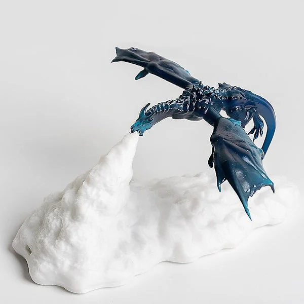 3D Eldsprutande Drake Lampa Dinosaurie LED Nattljus Barn Sovrum Djurmodell Lampa USB Laddningsbar Julgåva DekorBlå Drake Röd Lampa