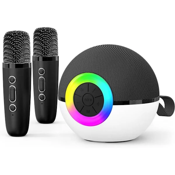 Mini karaokemaskin høyttaler – Bærbar Bluetooth mikrofon sang leketøy med LED-lys – Passer for gutter og jenter fra 3 år og oppover