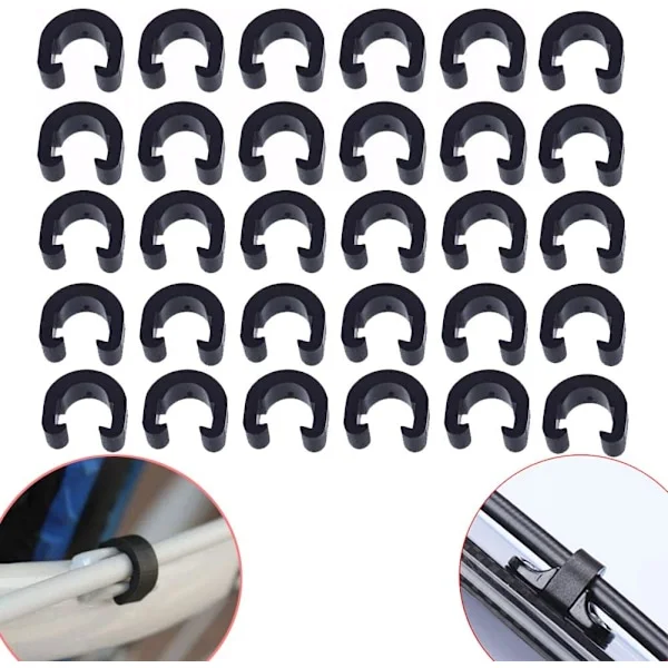 30 ST Black C-Clips för cykelklämmor, landsvägscykel mountainbike C