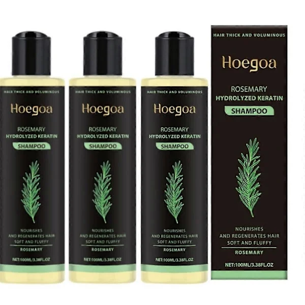 Tgideas Økologisk Rosmarin Hårvekst Sjampo for Kvinner og Menn - Naturlig Fortykning & Styrkende Sjampo med Hydrolysert Keratin for Tynt Hår