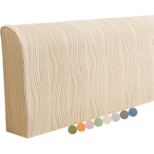 Elastisk støvtett sengegavl-trekk, moderne avtakbart og vaskbart sengegavl-trekk (kremfarge, 150 cm)