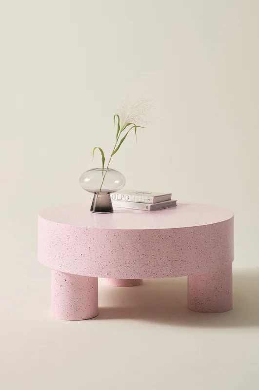 Jotex - Sofabord, Diameter 90 Cm Rosa terrazzo - MALARO - Kjøp Sofabord hos Jotex