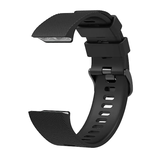 【BQ】Silikoniranneke Garmin Forerunner 35 / 30 -kelloon, säädettävä ranneke mustalla soljella, musta