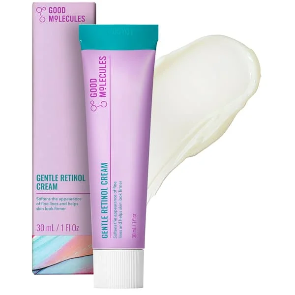 Mild Retinolcreme - Retinol Natcreme til at Minimere Udseendet af Fine Linjer og Rynker, Hudopstrammende Opskrift med Bakuchiol, Anti-Aging Hudpleje