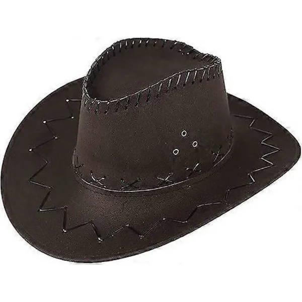Hatt Keps Gräsmark Unisex Solhatt Mongolsk Cowboy Voksen Baseball Caps Hatt for Kvinner Lær Outback Hatt (Mørk Kaffe)