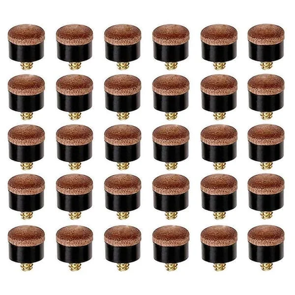 30 st Biljard Pool Kö Skruv-på Toppar 12mm Ersättning Biljard Kö Toppar för Pool Köer och S