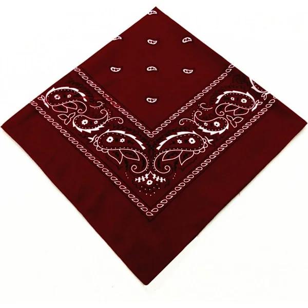 100% bomuld - Bandana - Bonde lommetørklæde - 55x55cm - Bordeaux rød