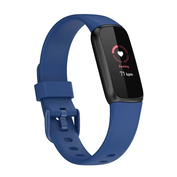 Mörkblå Mörkblå kompatibel med Fitbit Luxe Silikon Armband, Storlek:s S