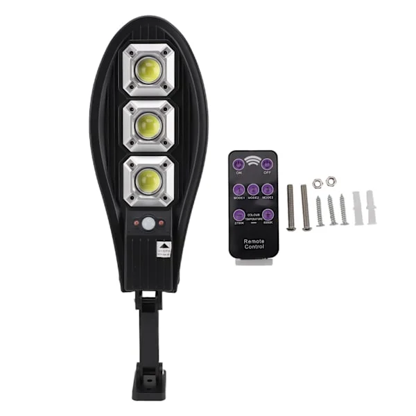 Utendørs vanntette solcelle gatelys menneskekropps induksjon LED solcelle gatelys for hage gate dekk gård garasje uteplass fjernkontroll