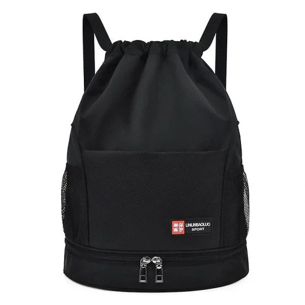 Waterproof Drawstring Gym Bag for Men and Women, Sports Bag Mini Travel Backpack Black