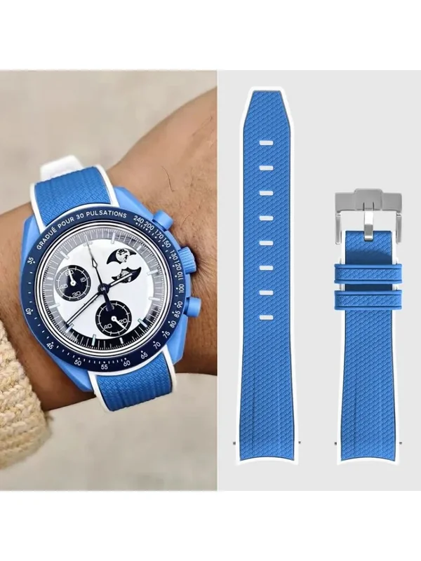 AliExpress - Für Omega Swatch 20mm Gebogenes Uhrenarmband Speedmaster MoonSwatch Planet Snoopy Uhrenband Schnellverschluss-Armband Gummi-Armband