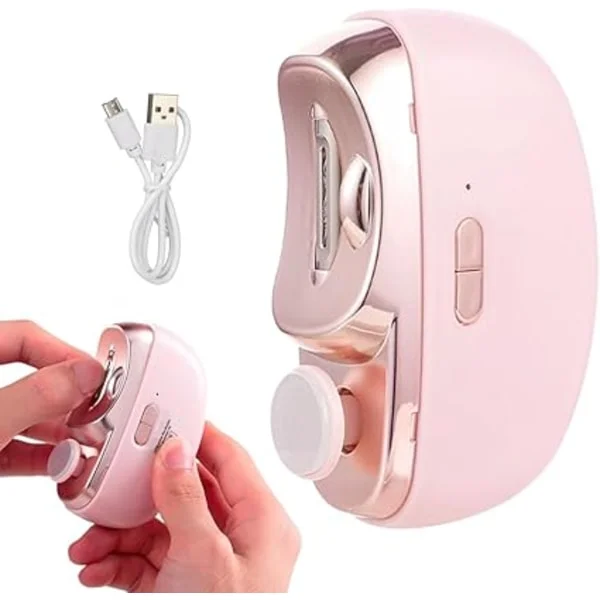 Automatisk neglklipper med lys, elektrisk automatisk neglsaks, elektrisk neglklipper for barn, USB elektrisk neglklipper, elektrisk neglfil