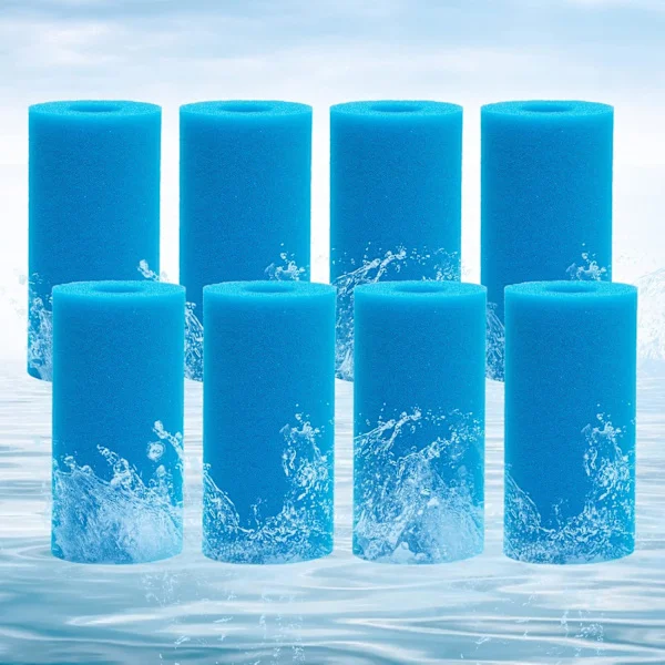 Filter svamp, skumfilter, swimmingpool filter, skum forfilter svamp, vaskbar og genanvendelig svamp. (8 stk)
