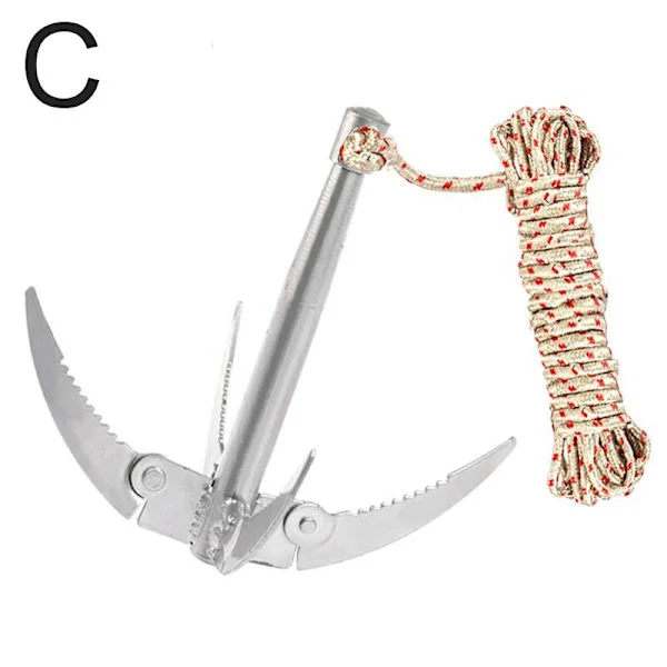 Fällbar båtankare gripande krok överlevnadsverktyg med rep fisketillbehör
