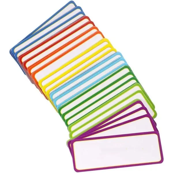 54 pakker skrivbare whiteboard-magneter, sletbare magnetiske etiketter i 9 farver til lærere, køleskabe og magnettavler, 29 x 79 mm