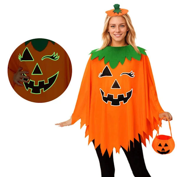 3-delt Halloween gresskar-kostyme for kvinner med tilbehør-FA-