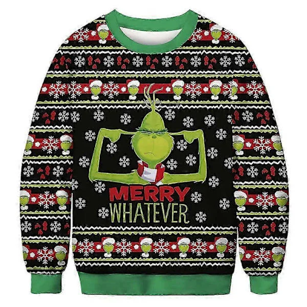 Grinch-pyjamahousut naisille, rennot kiristysnyörilliset housut joustavalla vyötäröllä, mukavat suorat löysät joogahousut tummanvihreä L Dark Green