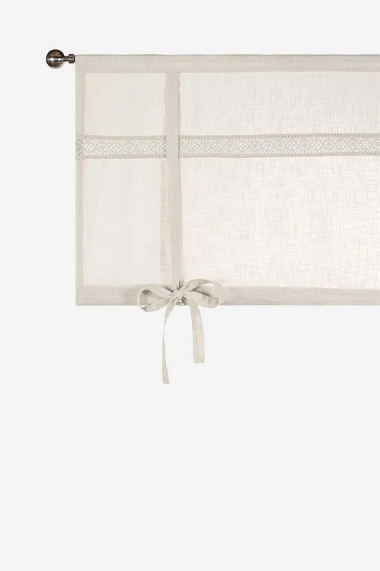 Cellbes of Sweden - Hissgardin med spets Monica - linnebeige - - 100 x 120 cm