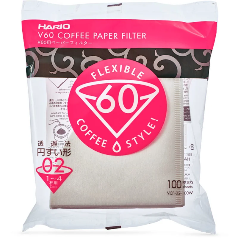Hario V60 Papirfilter 1-4 kopper 100 stk' - 'Hvit