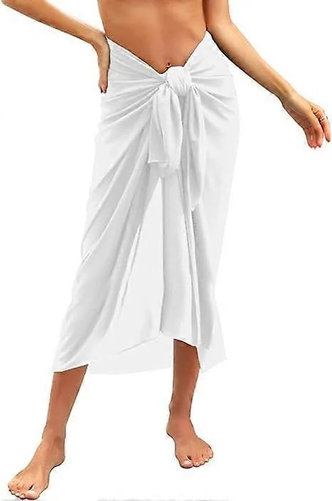 Strandkappe for kvinner Strandkjoler Chiffon Sarong Bikini Cover Up for badetøy Langt skjerf Half Beach Pareos for sommeren
