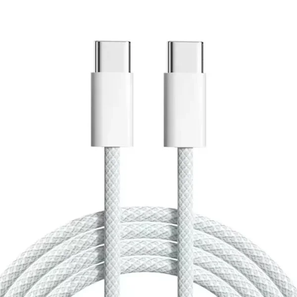 2 meter lader kompatibel med Samsung - iPhone 17 Pro Max - Hurtiglader - USB-C lader - Hvit kabel