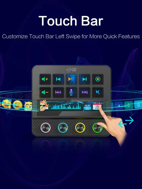 AliExpress - 2025 N4 Pro Stream Deck mit RGB-Knopf, StreamDeck VibrationTouch Live-Content-Erstellungs-Controller, Mini-Tastatur, Stream-Dock