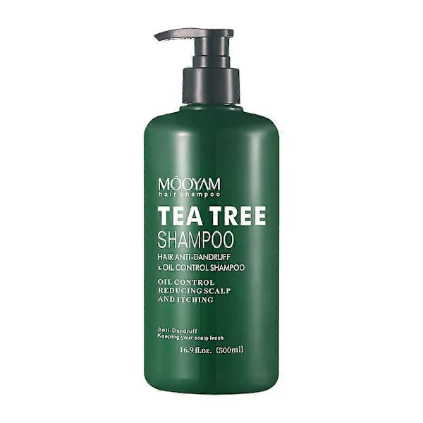 Tea Tree Shampoo, Oliekontrol og Anti-skæl Shampoo Lindrer Kløe i Hovedbunden, Nærende Hårpleje med Tea Tree Olie, Pebermynte og Lavendel