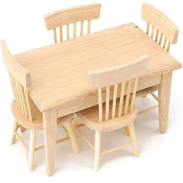 NA/1:12 Miniature Table and Chairs, Dining Table and Chairs, A