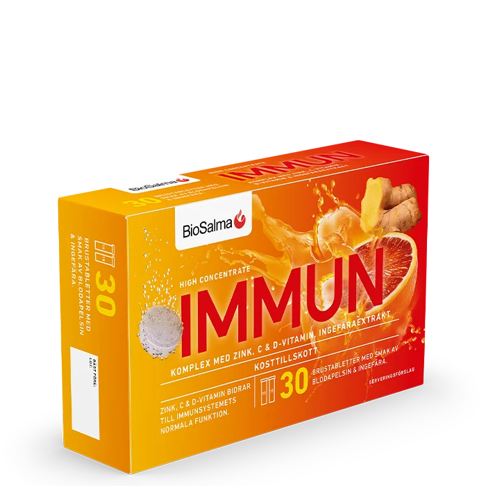 BioSalma Immun C + D-vitamin sink 30 brusetabletter