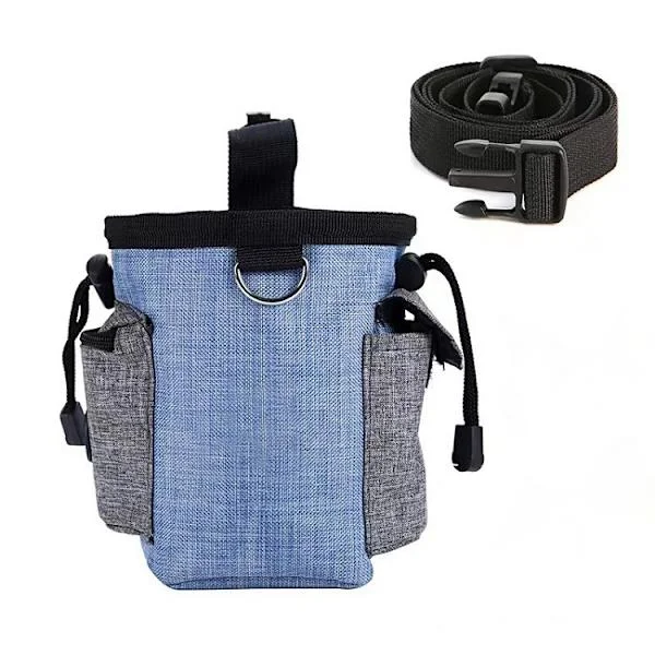 Blue Dog Training Bag, Treat Food Pouches, Pet Training Bags with Adjustable Bottle Belt Clip