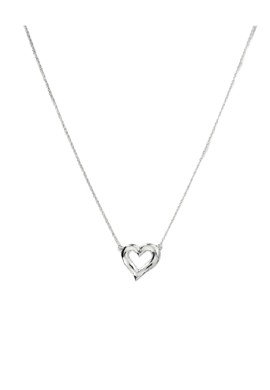 Syster P Puff Heart Necklace Halsband Dam Silver ONESIZE