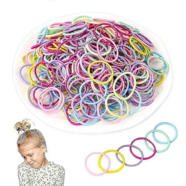 Hårband, 400 st Hårband, Hårband för Småbarn, Flerfärgade Små Hårband, Elastiska Hårband för Tunt Hår, för Barn Flickor