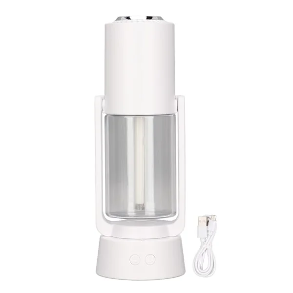 Mini Humidifier Negative Ions Purification Function 40mL/H Spray Volume Automatic Rotation Quiet USB Humidifier for Vehicles